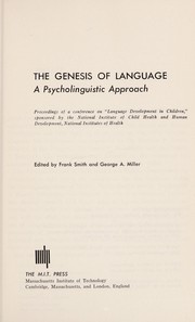 Front cover of The genesis of language by Frank Smith
