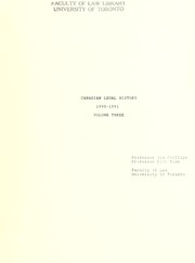 Front cover of Canadian legal history by Phillips, Jim