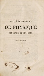 Front cover of Traité élémentaire de physique générale et médicale by Pierre Pelletan