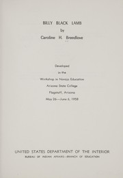Front cover of Billy Black Lamb by Caroline H. Breedlove