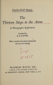 Cover of Treize marches vers l'atome by Charles-Noël Martin