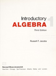 Front cover of Introductory algebra by Russell F. Jacobs