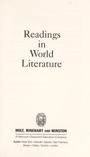 Cover of Readings in world literature by Unknown