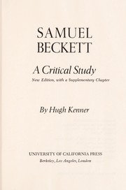 Cover of Samuel Beckett by Hugh Kenner