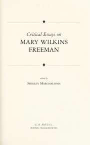 Front cover of Critical essays on Mary Wilkins Freeman by Shirley Marchalonis