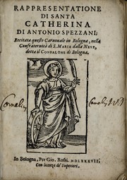 Front cover of Rappresentatione di santa Catherina by Antonio Spezzani