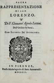 Cover of Sacra rappresentazione di San Lorenzo by Giovanni Angelo Lottini