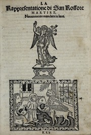Front cover of La rappresentatione di san Rossore martire by Battista di Brunelleschi