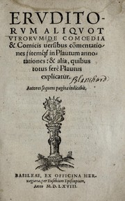 Front cover of Ervditorvm aliqvot virorvm de comoedia & comicis uersibus cõmentationes by Lilio Gregorio Giraldi