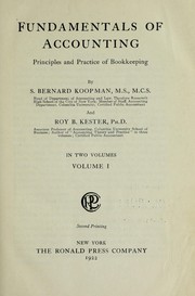 Front cover of Fundamentals of accounting by Sietse Bernard Koopman