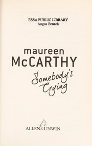 Cover of Somebody's crying by Maureen McCarthy