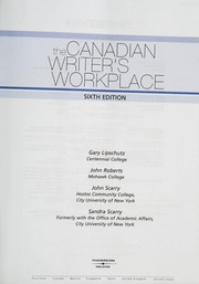 Front cover of The Canadian writer's workplace by Gary Lipschutz