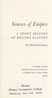 Front cover of Sinews of empire by Michael Craton