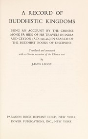 Front cover of A Record of Buddhistic Kingdoms by trans James Legge