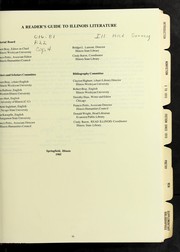 Front cover of A Reader's guide to Illinois literature by Unknown