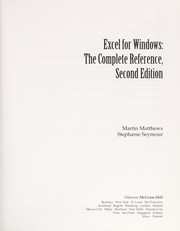 Cover of Excel for Windows by Martin S. Matthews