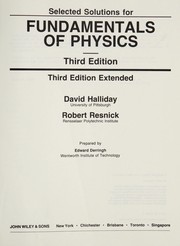 Front cover of Selected solutions for Fundamentals of physics, third edition / third edition extended [by] David Halliday, Robert Resnick by Edward Derringh