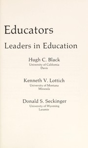 Cover of The great educators by Hugh C. Black