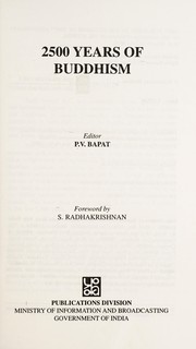 Front cover of 2500 years of Buddhism by P. V. Bapat
