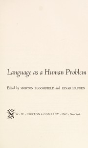 Cover of Language as a human problem by Morton W. Bloomfield