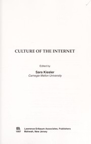 Front cover of Culture of the Internet by Sara Kiesler