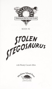Front cover of Stolen stegosaurus by Joseph J. Kchodl