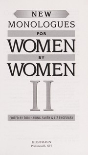 Front cover of New monologues for women by women by Tori Haring-Smith
