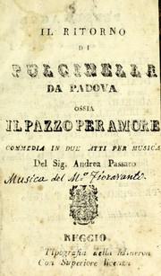 Cover of Il ritorno di Pulcinella da Padova, ossia, Il pazzo per amore by Vincenzo Fioravanti