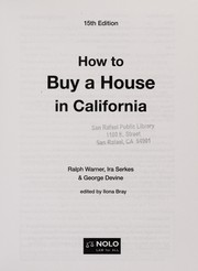 Front cover of How to buy a house in California by Ralph E. Warner