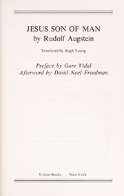 Cover of Jesus, Son of Man by Rudolf Augstein