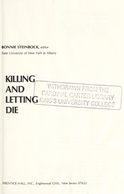 Cover of Killing and letting die by Bonnie Steinbock