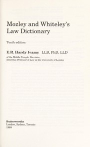 Cover of Law dictionary by Herbert Newman Mozley