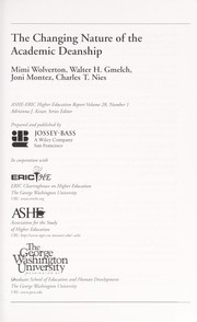 Front cover of The changing nature of the academic deanship by Mimi Wolverton