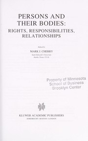 Cover of Persons and their bodies by Mark J. Cherry