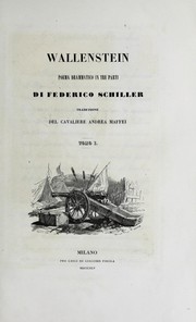 Front cover of Wallenstein by Friedrich Schiller