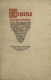 Front cover of Diuina proportione by Pacioli, Luca