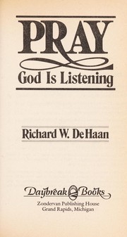 Cover of Pray by Richard W.De Haan