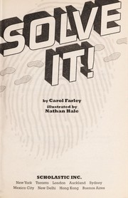 Front cover of Solve it! by Farley, Carol (Children's story writer)