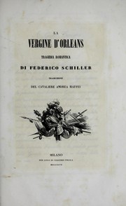Front cover of La vergine d'Orleans by Friedrich Schiller