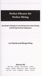 Cover of Perfect phrases for perfect hiring by Lori Davila