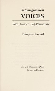 Front cover of Autobiographical voices by Françoise Lionnet