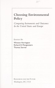 Cover of Choosing environmental policy by Winston Harrington