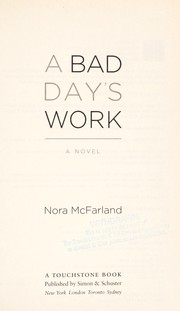 Cover of A bad day's work by Nora McFarland