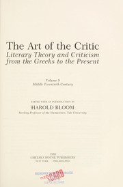 Front cover of The Art of the Critic by Harold Bloom