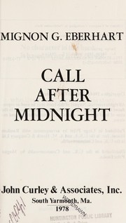 Cover of Call After Midnight by Mignon Good Eberhart