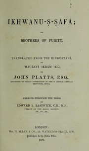 Front cover of Iḵẖwanu-ṣ-safā by Ikhwān al-Ṣafāʼ