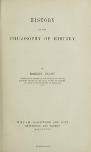Front cover of Historical philosophy in France and French Belgium and Switzerland by Robert Flint