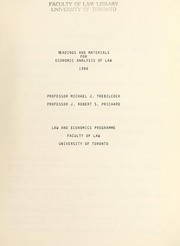Cover of Readings and materials for economic analysis of law by Michael J. Trebilcock