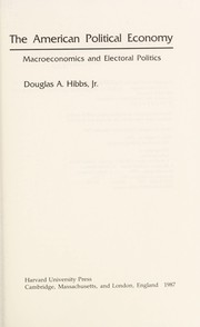 Front cover of The American political economy by Douglas A. Hibbs