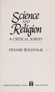 Front cover of Science and religion by Rolston, Holmes